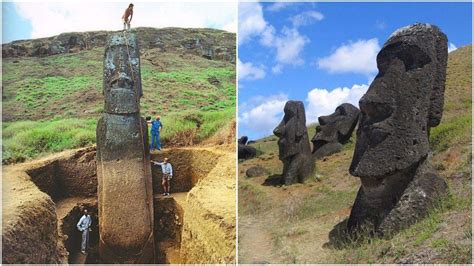 easter island heads melted